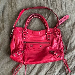Balenciaga Vintage Red Classic City Motorcycle Bag